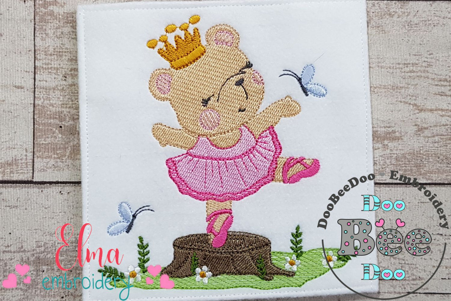 Princess Ballerina Bear - Fill Stitch - Machine Embroidery Design