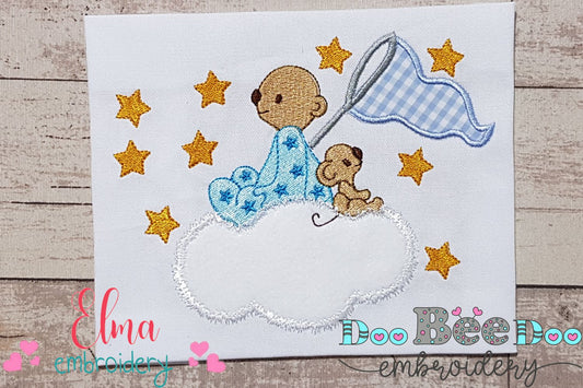 Bear and Mouse Catching Stars - Aplique