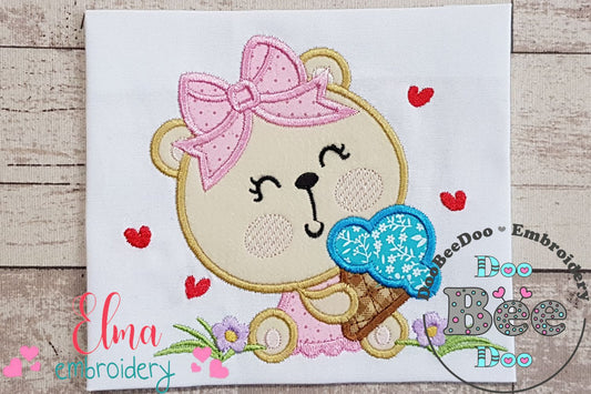Bear Girl Ice Cream - Aplique