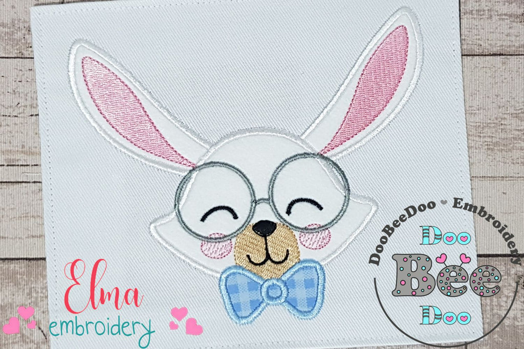 Bunny Boy with Glasses - Applique