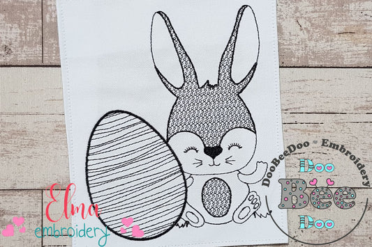 Easter Bunny - Redwork