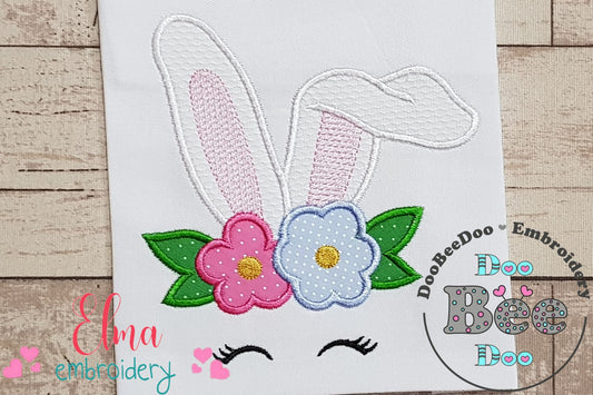 Bunny Girl Flowers - Applique