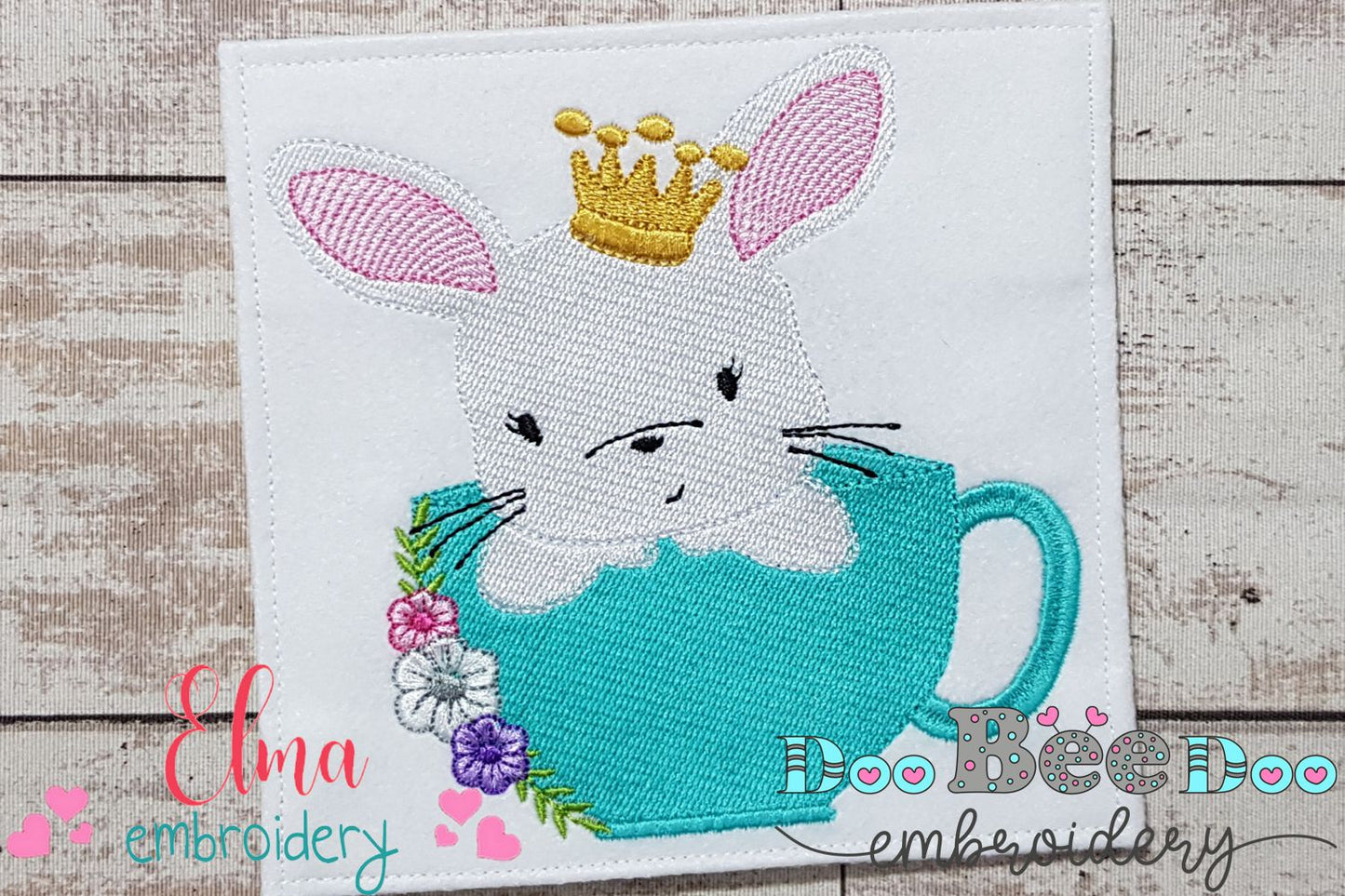 Prince Bunny in the Cup - Fill Stitch