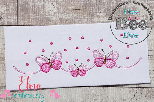 Delicate Butterflies - Rippled Stitch - Machine Embroidery Design