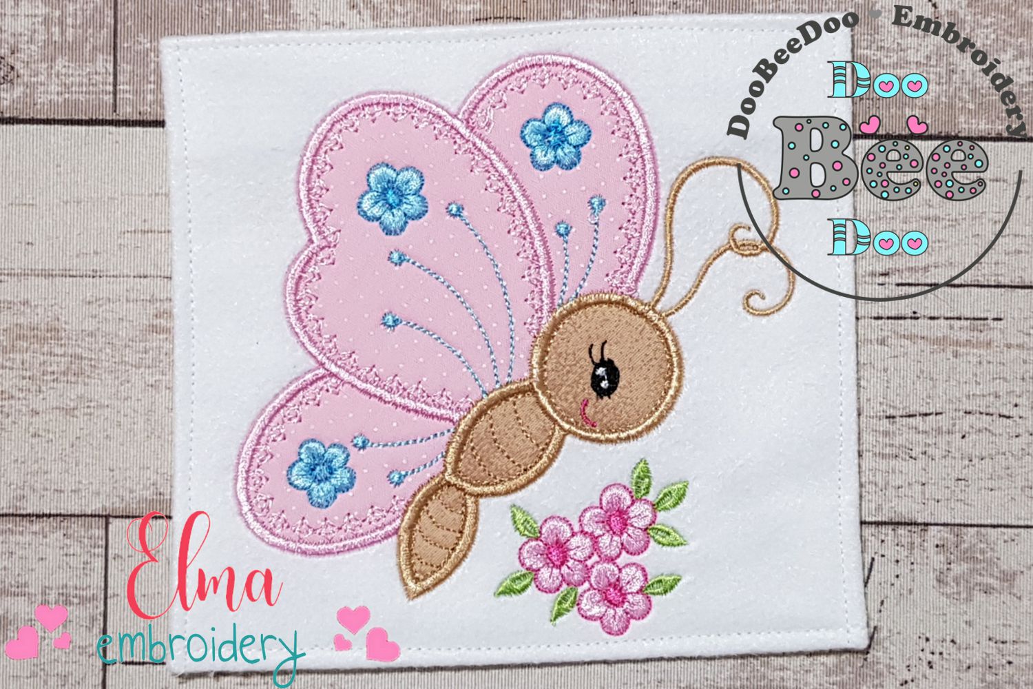 Spring Butterfly Applique Machine Embroidery Design NO:0024