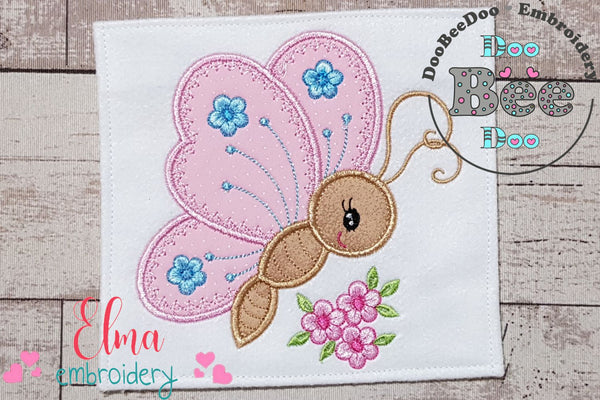 OESD Pink Butterfly Applique Embroidery Design