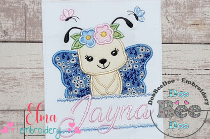 Split Butterfly Big Wings Girl - Applique