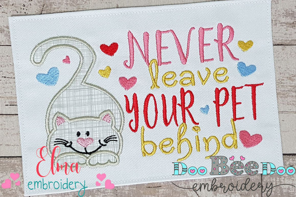 Never Leave Your Pet Behind - Cat - Applique