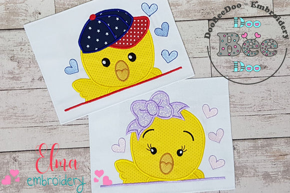 Chick Boy and Girl - Set of 2 designs - Applique
