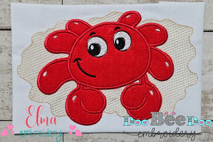 Happy Crab and Sand - Applique