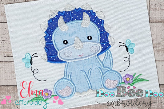 Baby Dinosaur Boy - Applique - Machine Embroidery Design