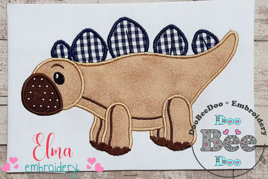 Stegosaurus Dinosaur - Applique - Machine Embroidery Design