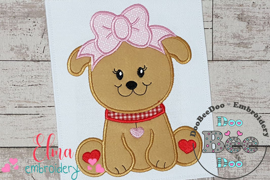 Dog Girl - Applique - Machine Embroidery Design