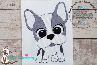 Dog Girl Puppy - Fill Stitch Embroidery