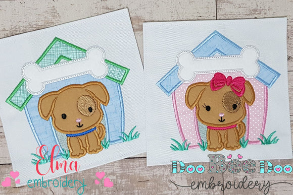 Dog Boy and Girl Puppy House - Set of 2 designs - Applique