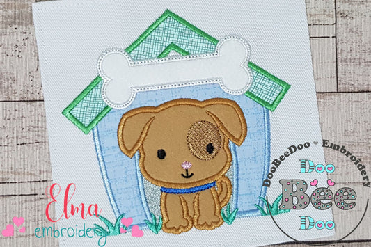 Dog Boy Puppy House - Applique