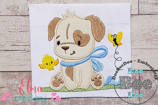 Puppy Boy, Bird and Butterfly - Applique