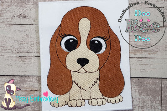 Dog Girl Puppy - Fill Stitch - Machine Embroidery Design