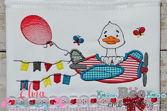 Duck, Plane and Flags - Applique