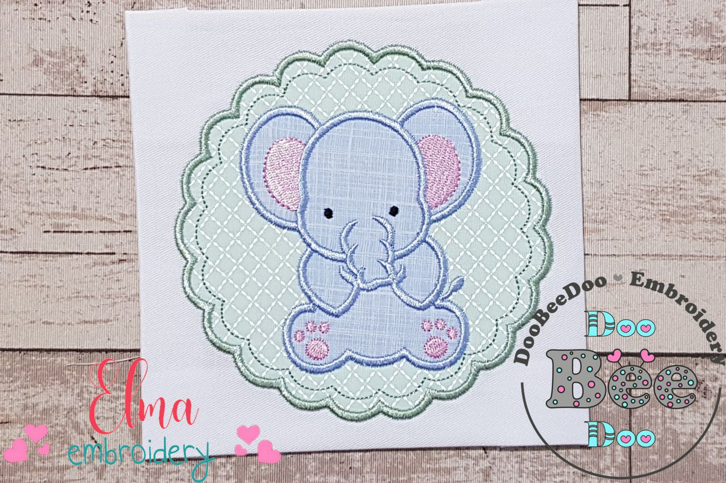 Elephant Boy and Frame - Applique