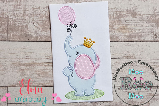 Baby Elephant with Balloon - Applique