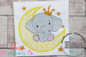 Prince Elephant on the Moon - Applique