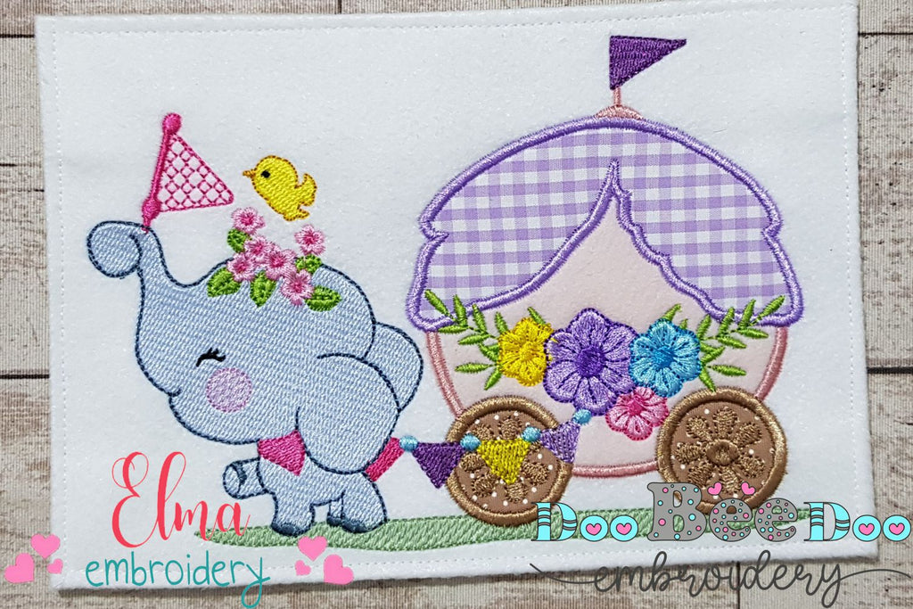 Elephant and Carriage - Applique Embroidery