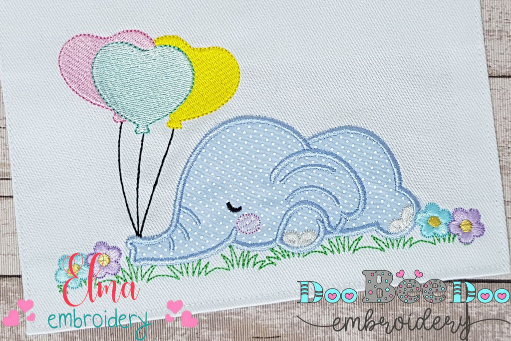 Elephant Sleeping with Balloons - Applique