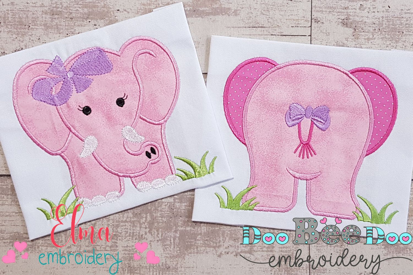 Elephant Girl Front and Back - Applique