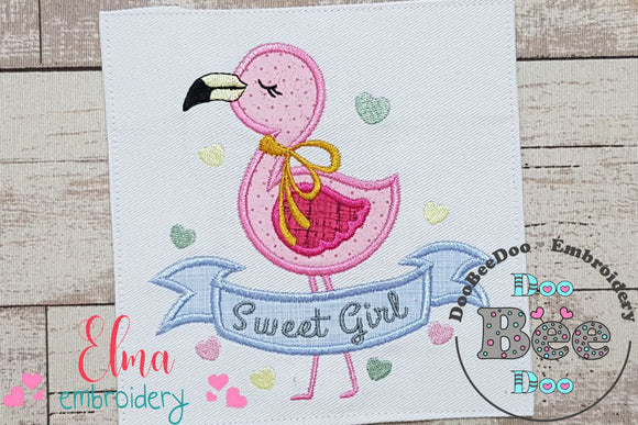 Flamingo Sweet Girl - Applique