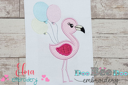 Flamingo and Balloons - Applique