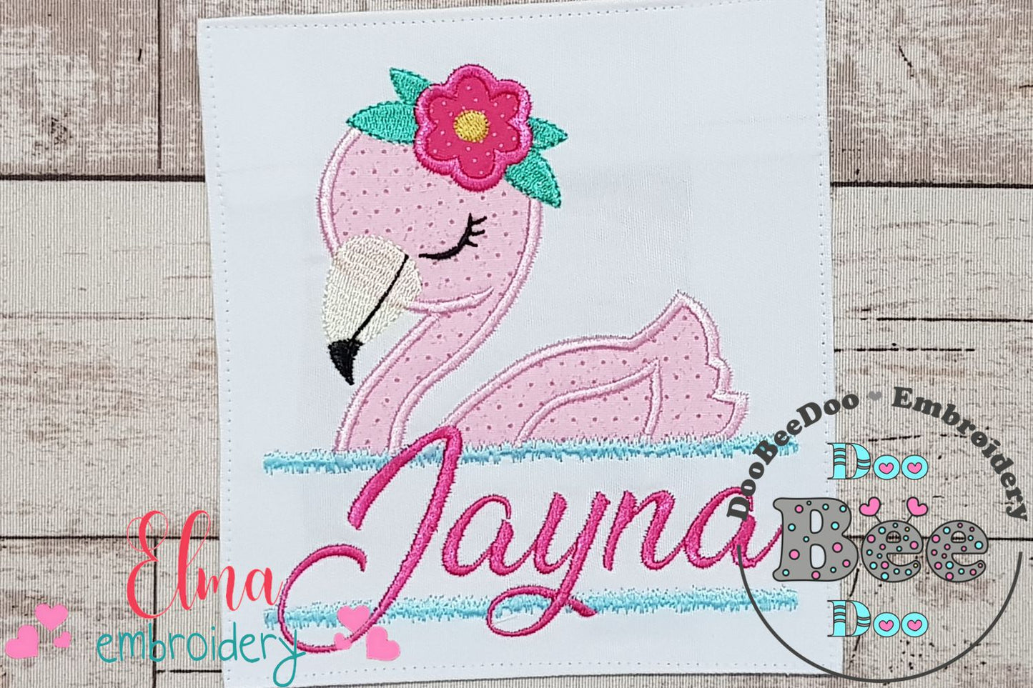 Split Flamingo Girl - Applique - Machine Embroidery Design
