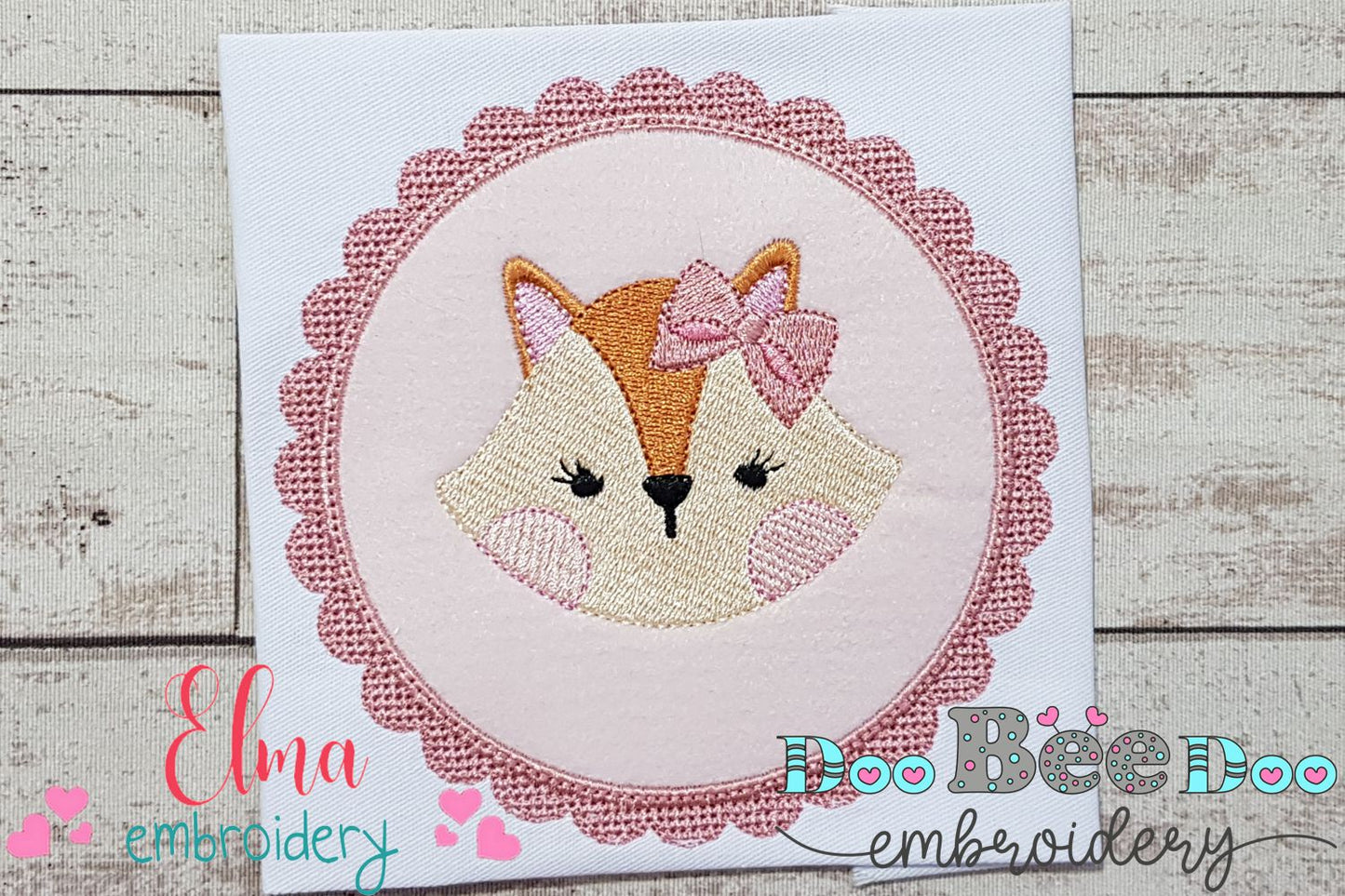Fox Girl Face Frame - Applique