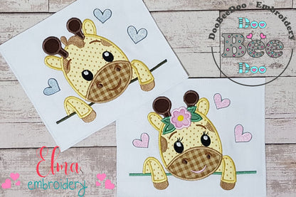 Giraffe Girl and Boy - Set of 2 designs - Applique
