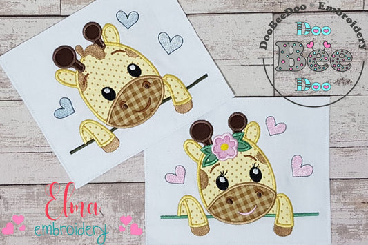 Giraffe Girl and Boy - Set of 2 designs - Applique