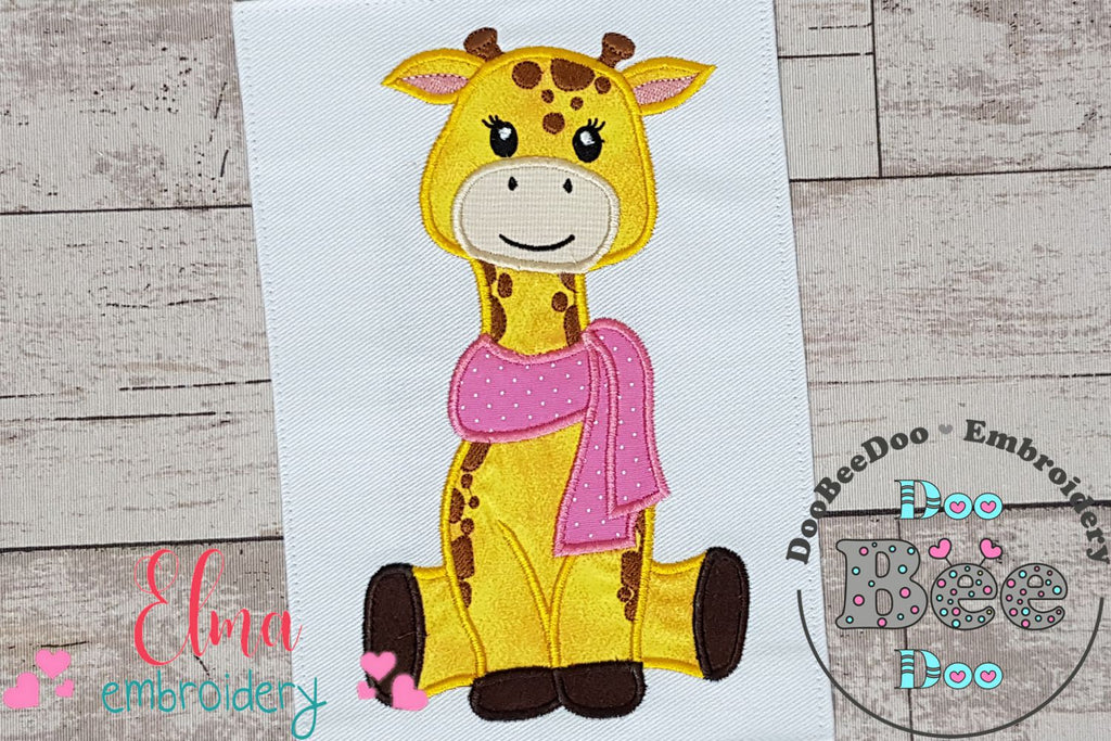 Giraffe Girl with Scarf - Applique