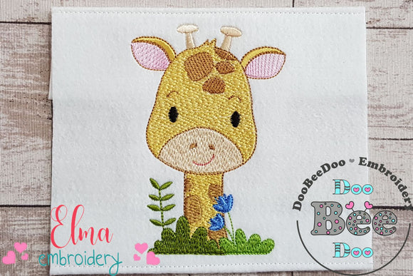 Cute Giraffe Boy - Fill Stitch Embroidery