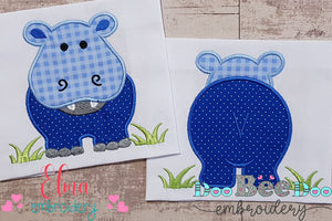 Hippo Boy Front and Back - Applique