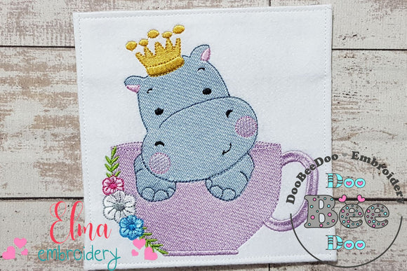 Prince Hippo in the Cup - Fill Stitch