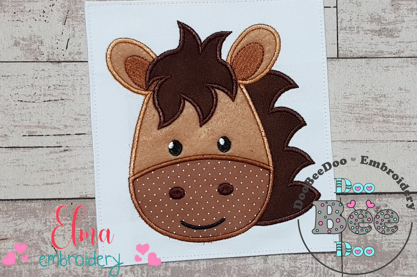 Horse Face Boy - Aplique Machine Embroidery Design