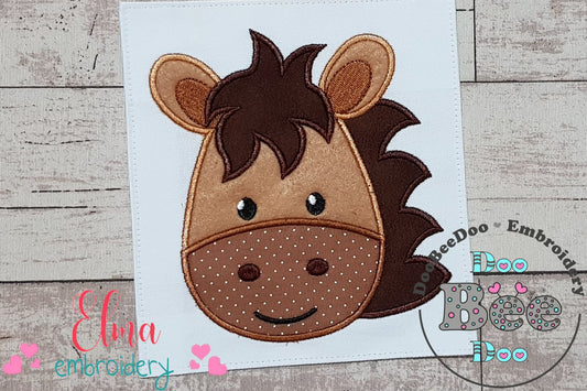 Horse Face Boy - Aplique Machine Embroidery Design