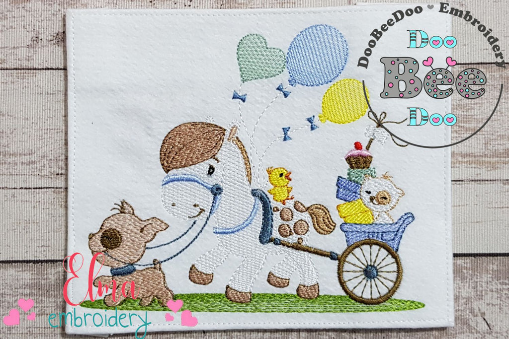 Horse, Dog and Cat - Fill Stitch