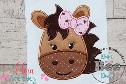 Horse Face Girl - Applique Embroidery