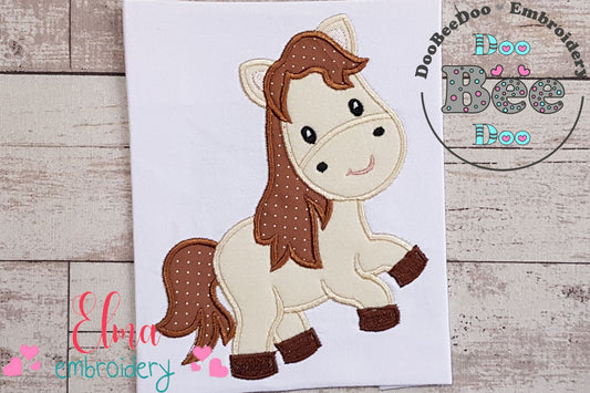 Cute Horse - Applique - Machine Embroidery Design