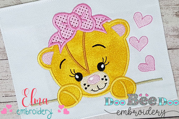 Lion Girl  - Applique - Machine Embroidery Design