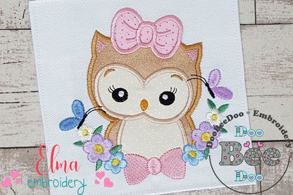 Owl Flowers - Applique