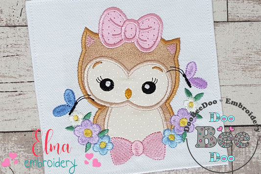 Owl Flowers - Applique