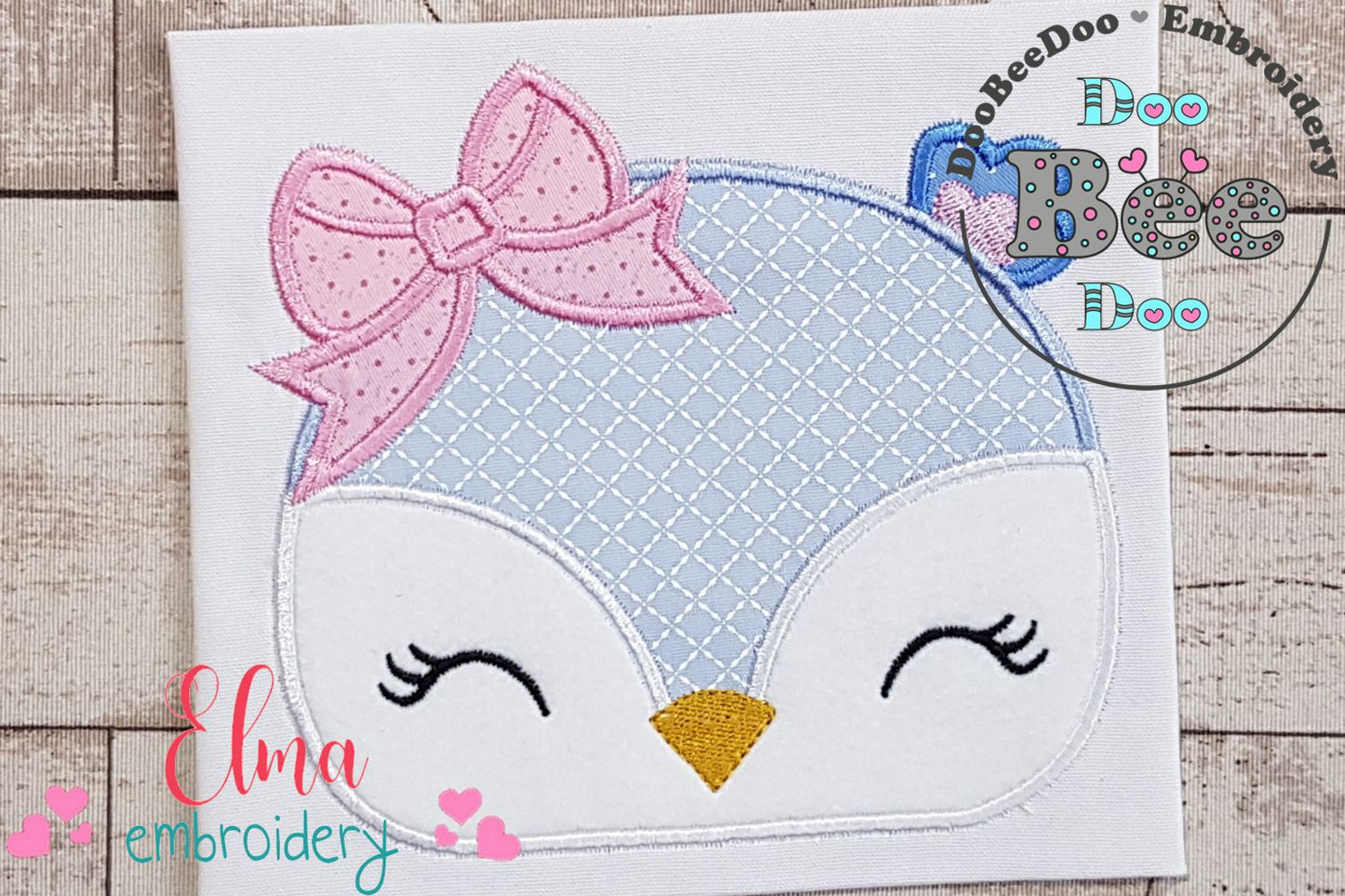 Cute Owl Girl Face - Applique