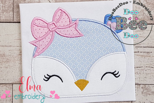 Cute Owl Girl Face - Applique