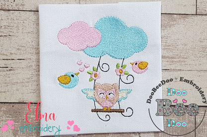 Owl on the Cloud Swing - Fill Stitch